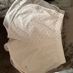 White Nike dri-fit shorts with stars